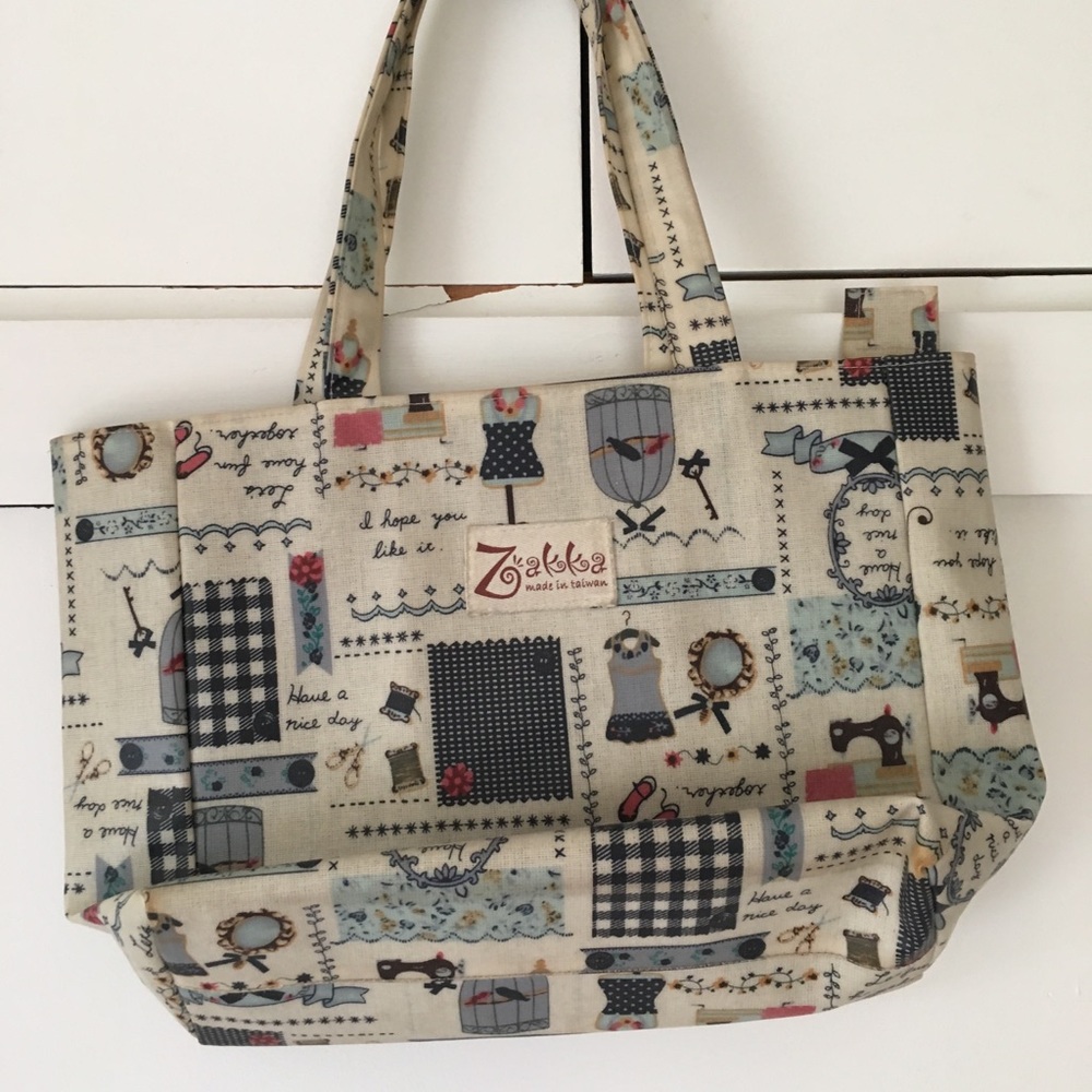 Printed Zakka tote bag